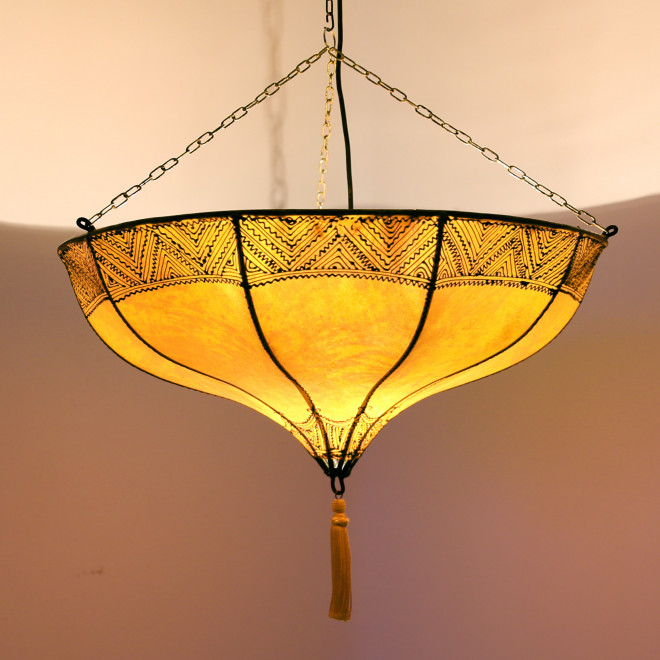 Hennalampe Hängelampe Roumia Gelb D50cm