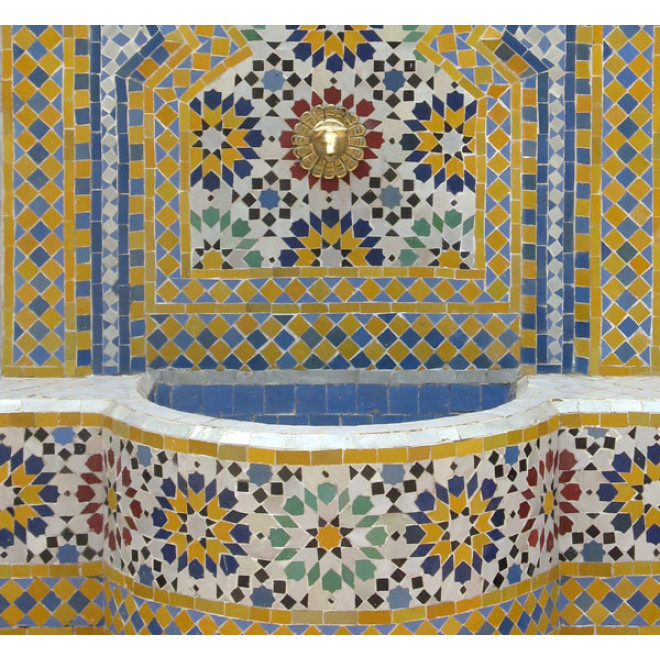 Springbrunnen aus Mosaiksteine Ankabut 130x70 cm bunt