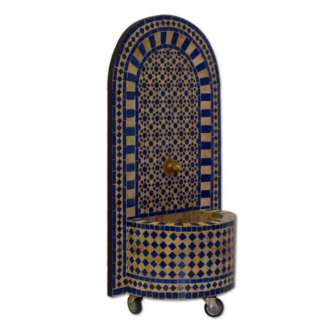 Mosaikbrunnen FOUNDOUK H120cm Blau