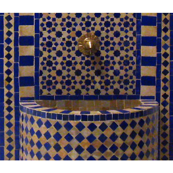 Mosaikbrunnen FOUNDOUK H120cm Blau