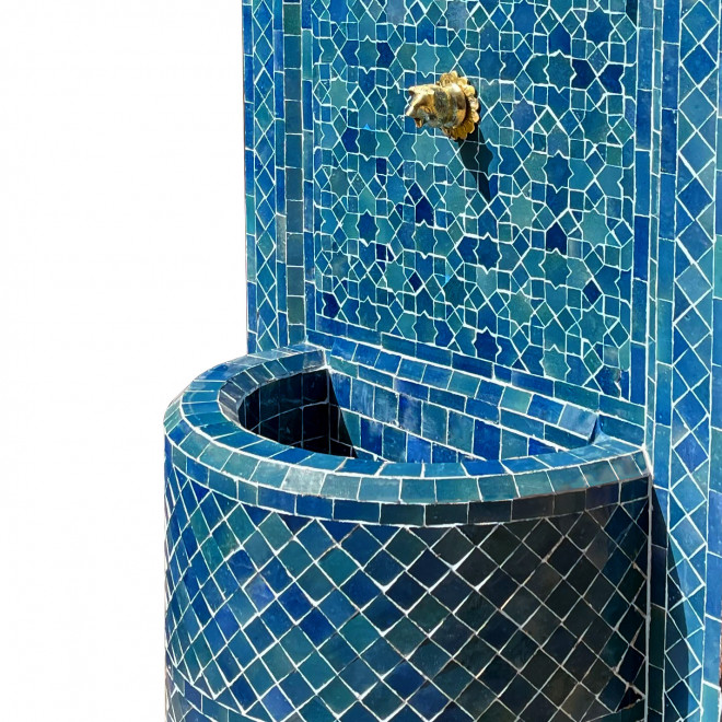 Marokkanischer Gartenbrunnen OCEANBLEU H110xB65 cm