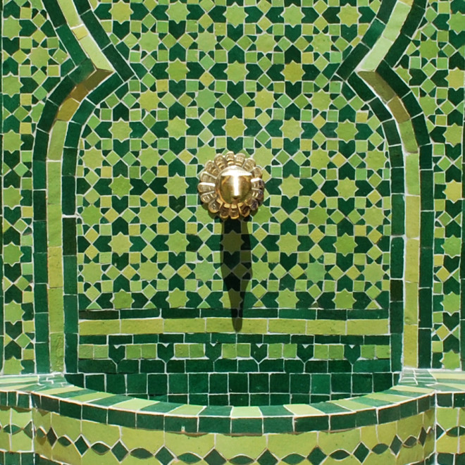 Orientalischer Mosaikbrunnen WARDA 130x70 cm Grün