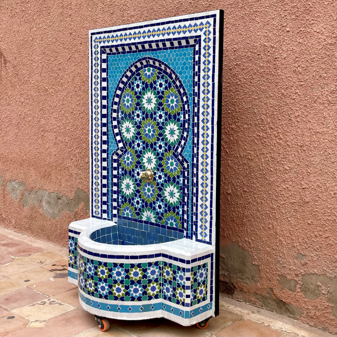 Marokkanischer Brunnen aus Mosaiksteine ANKABUT-3