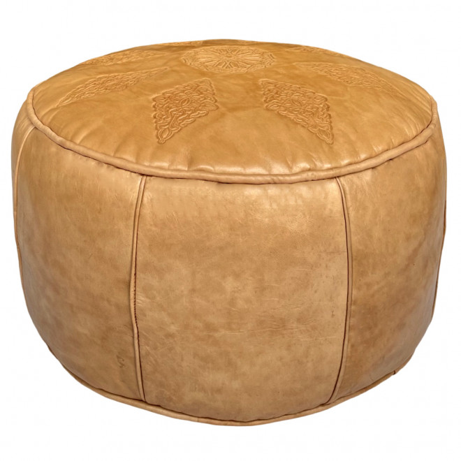 Marokkanisches Ledersitzkissen SALE Natur