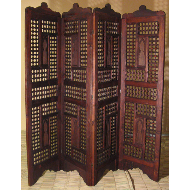 Orientalischer Raumtrenner "Mosharabia" aus Vollem Holz, H180 x B200cm.