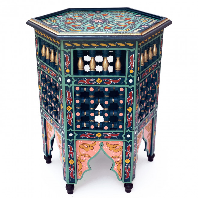 Orientalischer Beistelltisch SARGYA blau