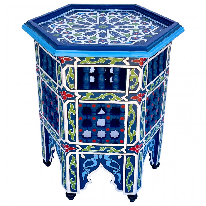 Beistelltisch Handbemalt MANAL blau