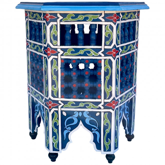 Beistelltisch Handbemalt MANAL blau