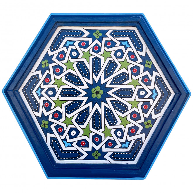 Beistelltisch Handbemalt MANAL blau