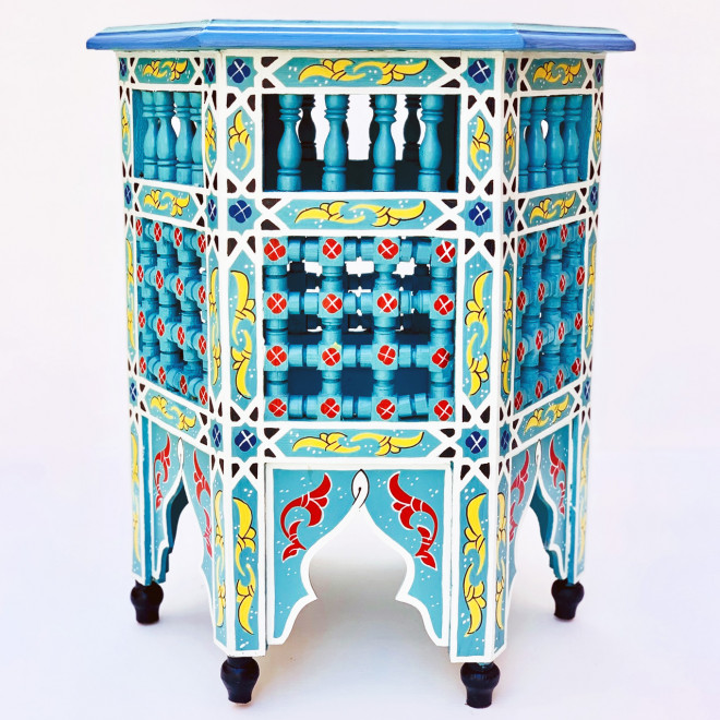 Marokkanischer Vollholz Teetisch SCHIBI