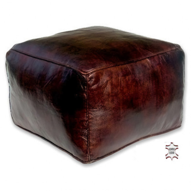 Ledersitzkissen "Carre" 45x45 cm Braun