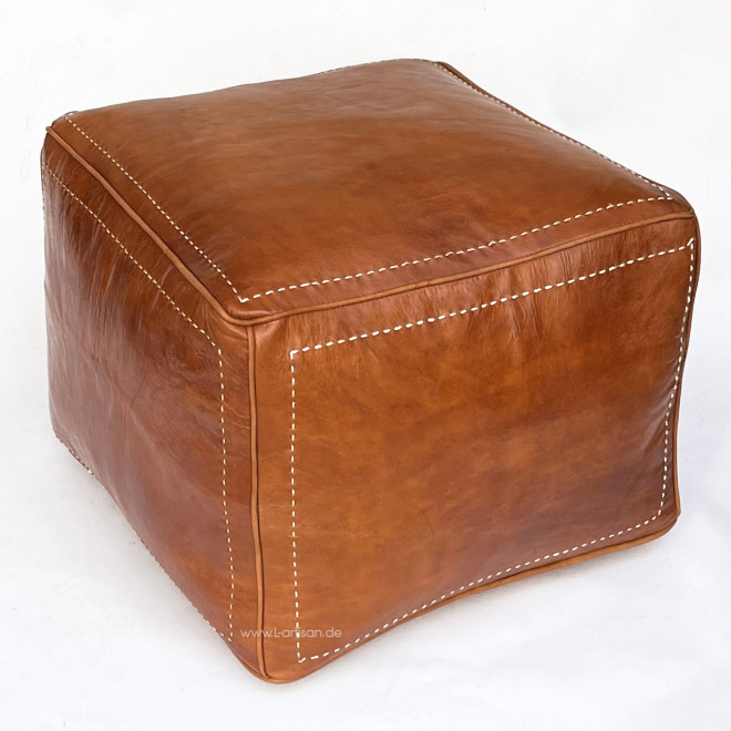 Ledersitzkissen Quadratisch Cognac 45x45cm