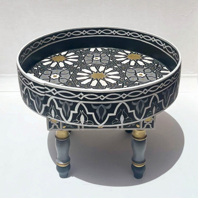 Orientalischer handbemalter Holztisch MIDA