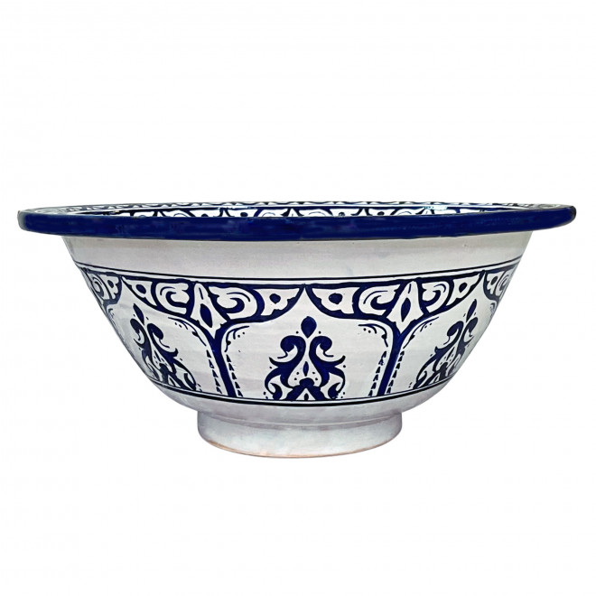 Marokkanisches Waschbecken BW5 Blau-Weiß