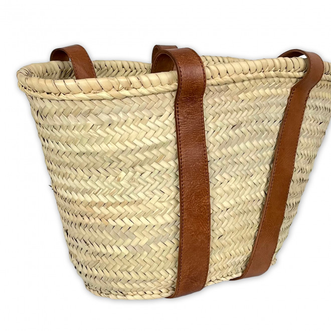 Palmblatt-Tasche mit Leder IBIZA-1C