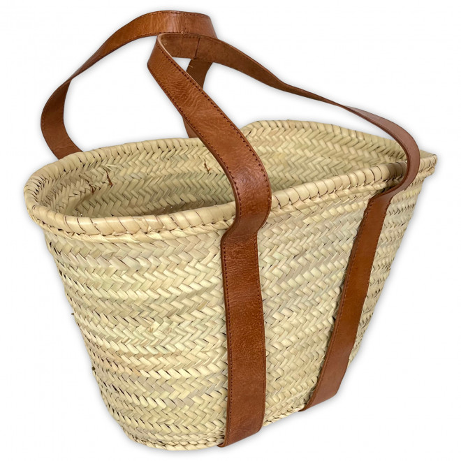Palmblatt-Tasche mit Leder IBIZA-1C