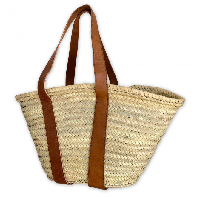 Palmblatt-Tasche mit Leder IBIZA-1C