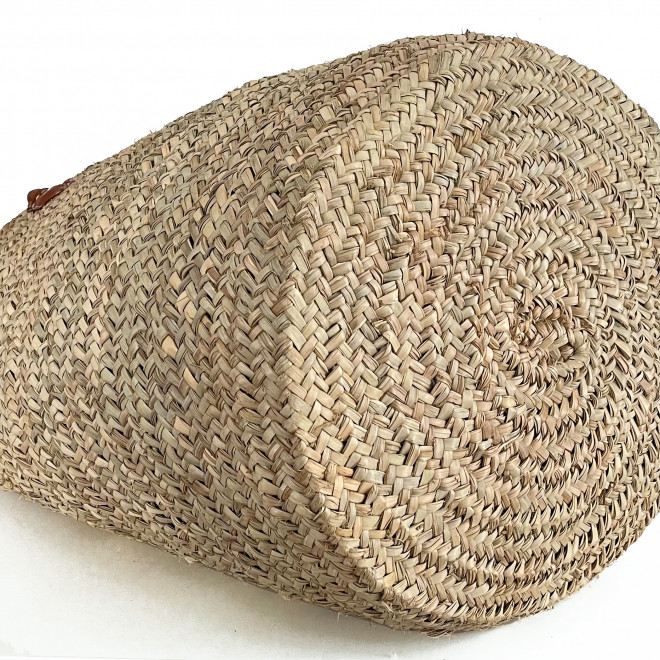 Palmblatt-Korb mit Ledergriffen MEDINA