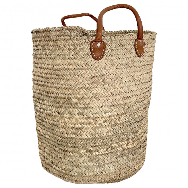 Palmblatt-Korb mit Ledergriffen MEDINA