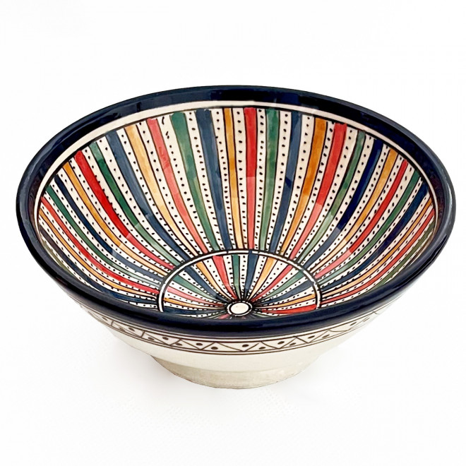 Marokkanische Keramikschale Safi-9 Ø20 cm – handbemalt aus Marokko