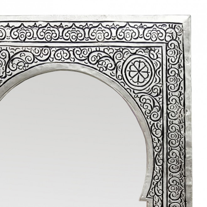 Kleiner marokkanischer Spiegel HALIM Silber H28cm