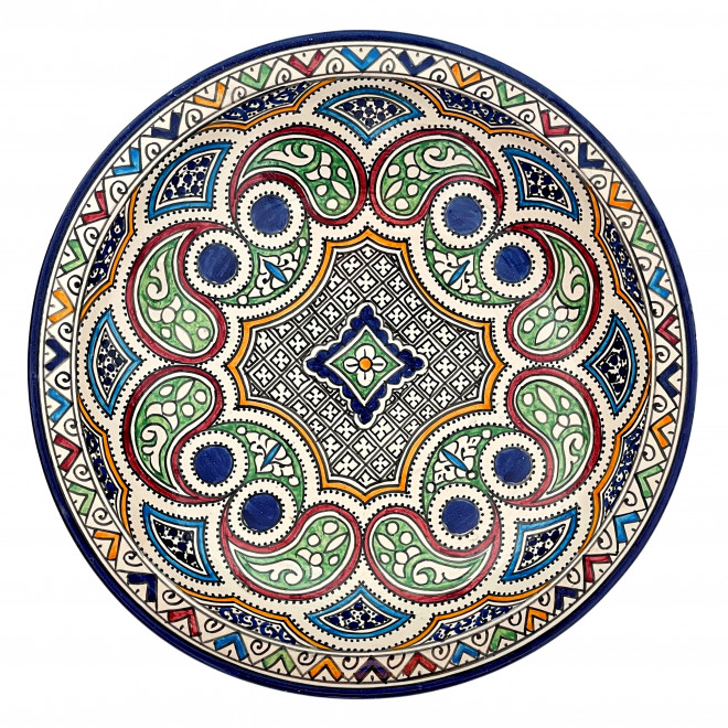 Große marokkanische Keramik-Schale FES-06 Ø40cm