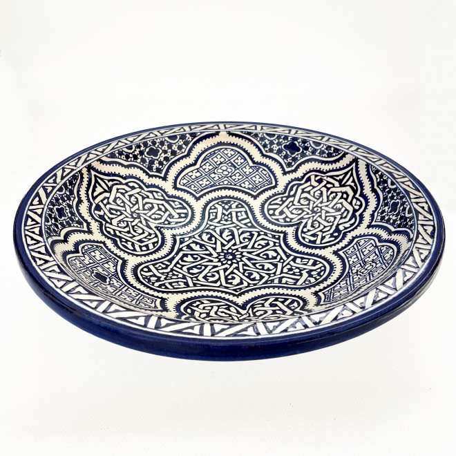 Schwere Keramik Schale aus FES blau-Weiß FES-016 Ø40cm