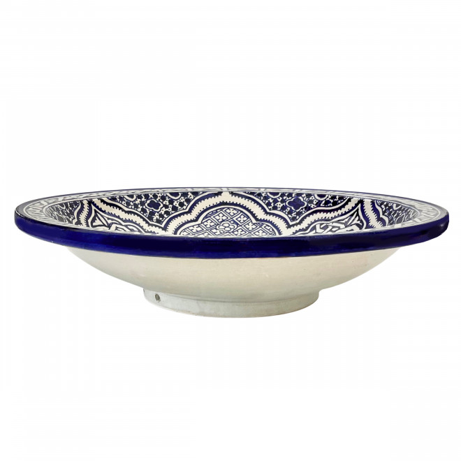 Schwere Keramik Schale aus FES blau-Weiß FES-016 Ø40cm