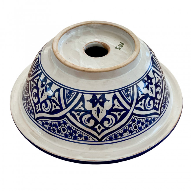 Marokkanisches Keramik-Waschbecken Blau Ø35 cm