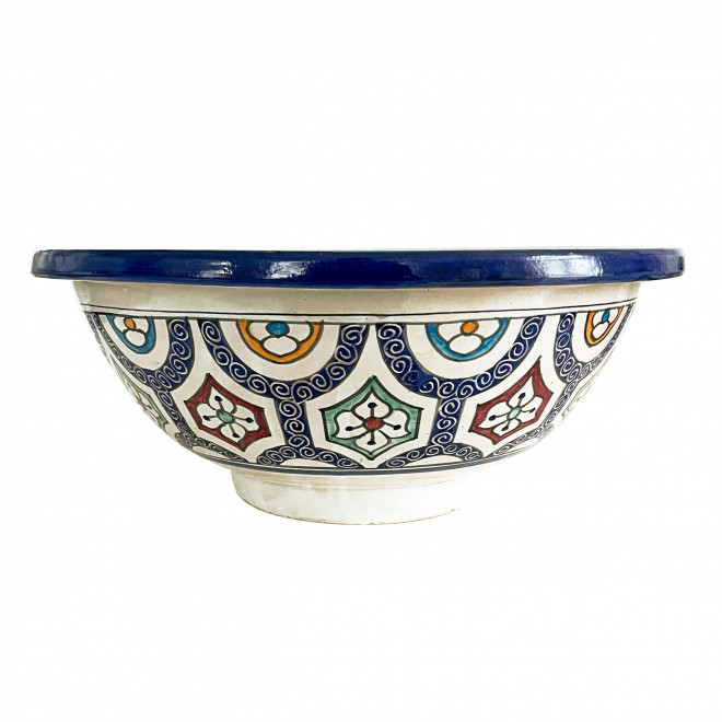 Aufsatzwaschbecken handbemalt aus Keramik FES-I D40cm