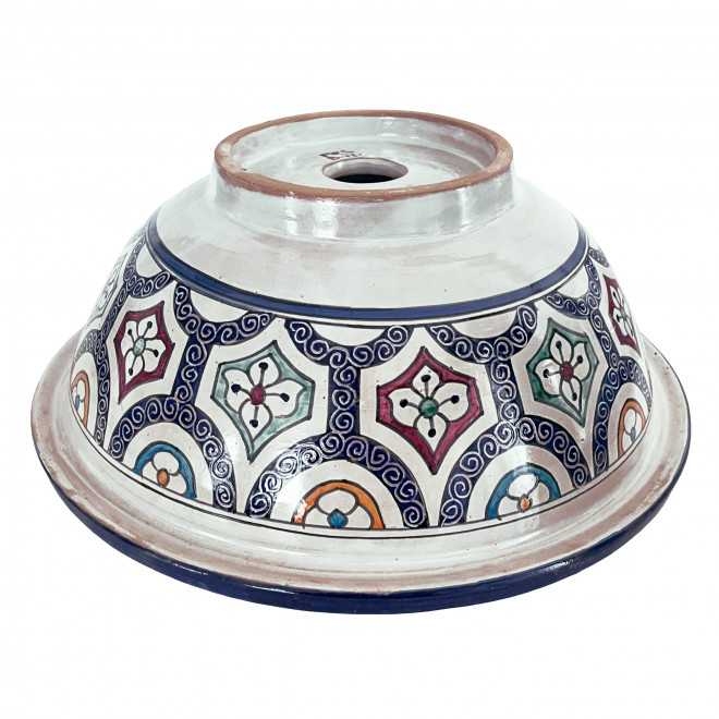 Aufsatzwaschbecken handbemalt aus Keramik FES-I D40cm