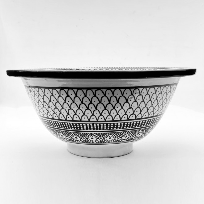 Bemaltes Aufsatz-Handwaschbecken aus Keramik SAMAK-SW D40cm