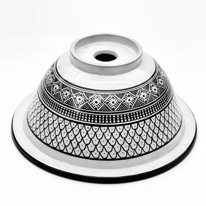 Bemaltes Aufsatz-Handwaschbecken aus Keramik SAMAK-SW D40cm