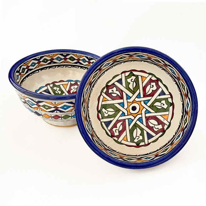 Marokkanische bunte Schüssel aus Keramik FES-067 Ø18cm