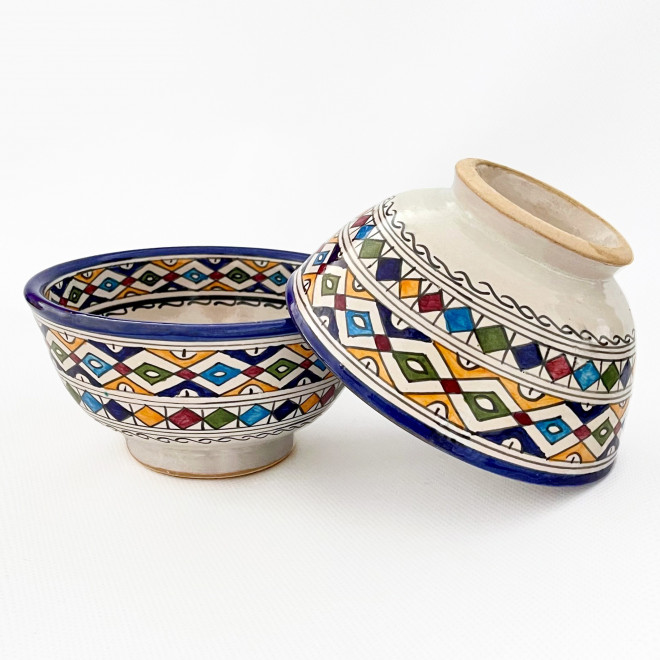 Marokkanische bunte Schüssel aus Keramik FES-067 Ø18cm