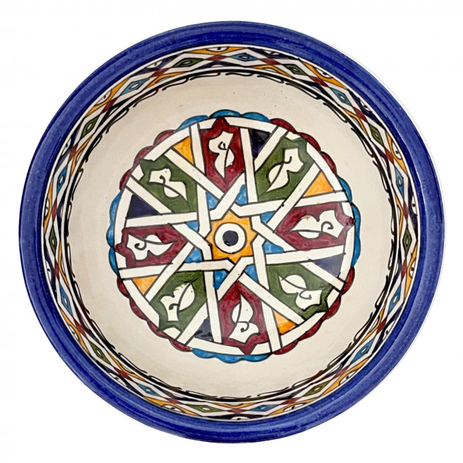 Marokkanische bunte Schüssel aus Keramik FES-067 Ø18cm