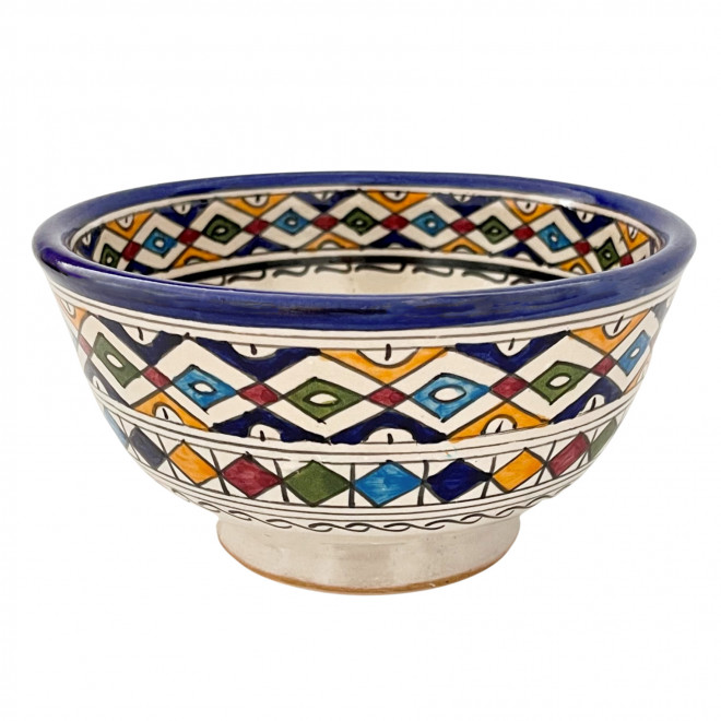 Marokkanische bunte Schüssel aus Keramik FES-067 Ø18cm