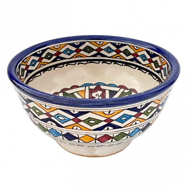 Marokkanische bunte Schüssel aus Keramik FES-067 Ø18cm