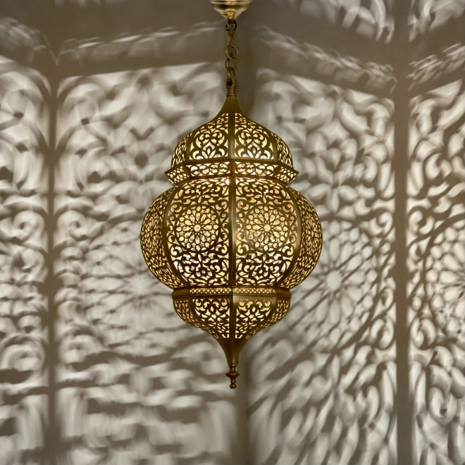 Marokkanische Hängelampe aus Messing EMIRA