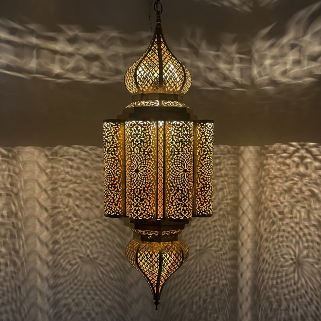 Orientalische Hängeleuchte NOHAILA aus Messing