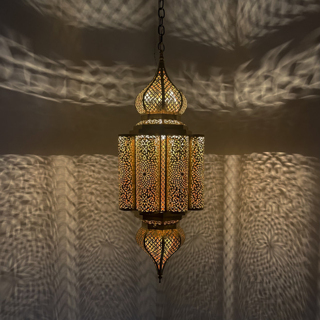 Orientalische Hängeleuchte NOHAILA aus Messing