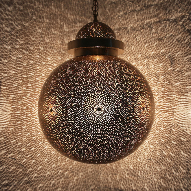 Messing - Kugel - Hängeleuchte RABEA D45cm