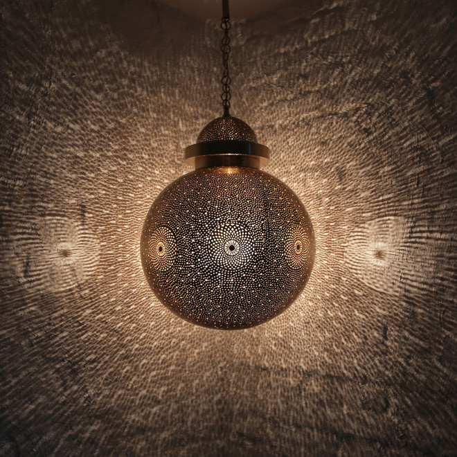 Messing - Kugel - Hängeleuchte RABEA D45cm