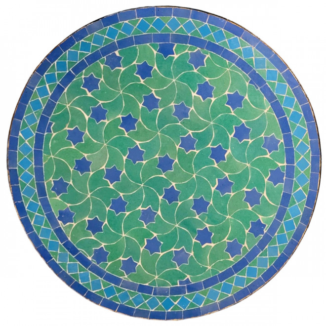 Marokkanischer Mosaiktisch RAFRAF-MIDADI rund