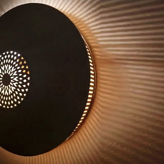 Runde Wandleuchte aus Messing BOUCLIERb D50cm