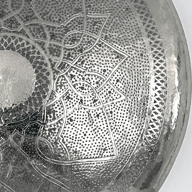 Orientalische Messing Wandlampe DORA ZWAK Silber Ø80cm