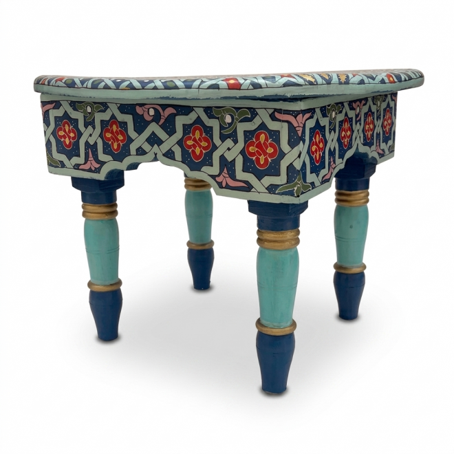 Runder orientalischer Teetisch MIDA blau