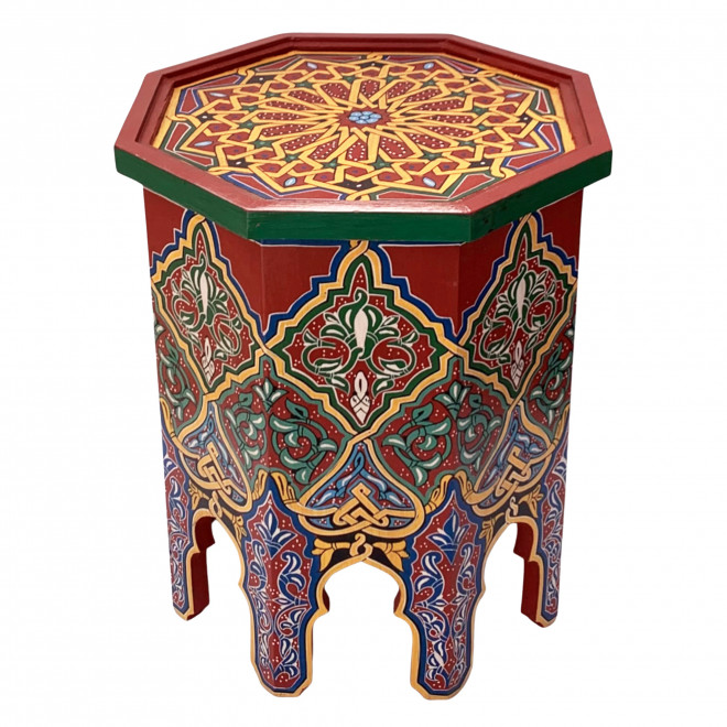 Handbemalter marokkanischer Beistelltisch Bunt