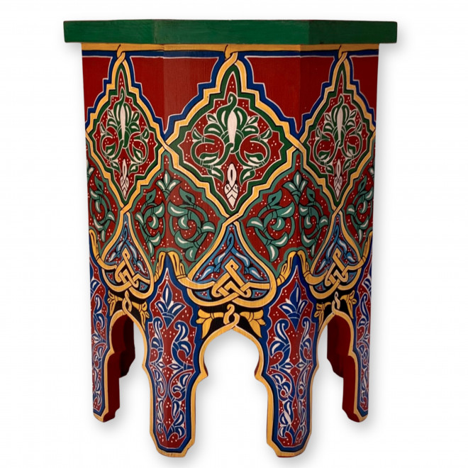 Handbemalter marokkanischer Beistelltisch Bunt