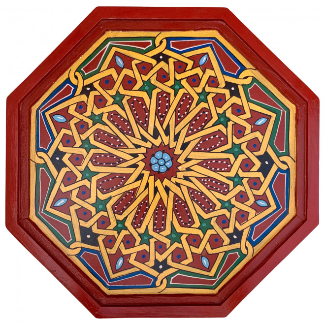 Handbemalter marokkanischer Beistelltisch Bunt